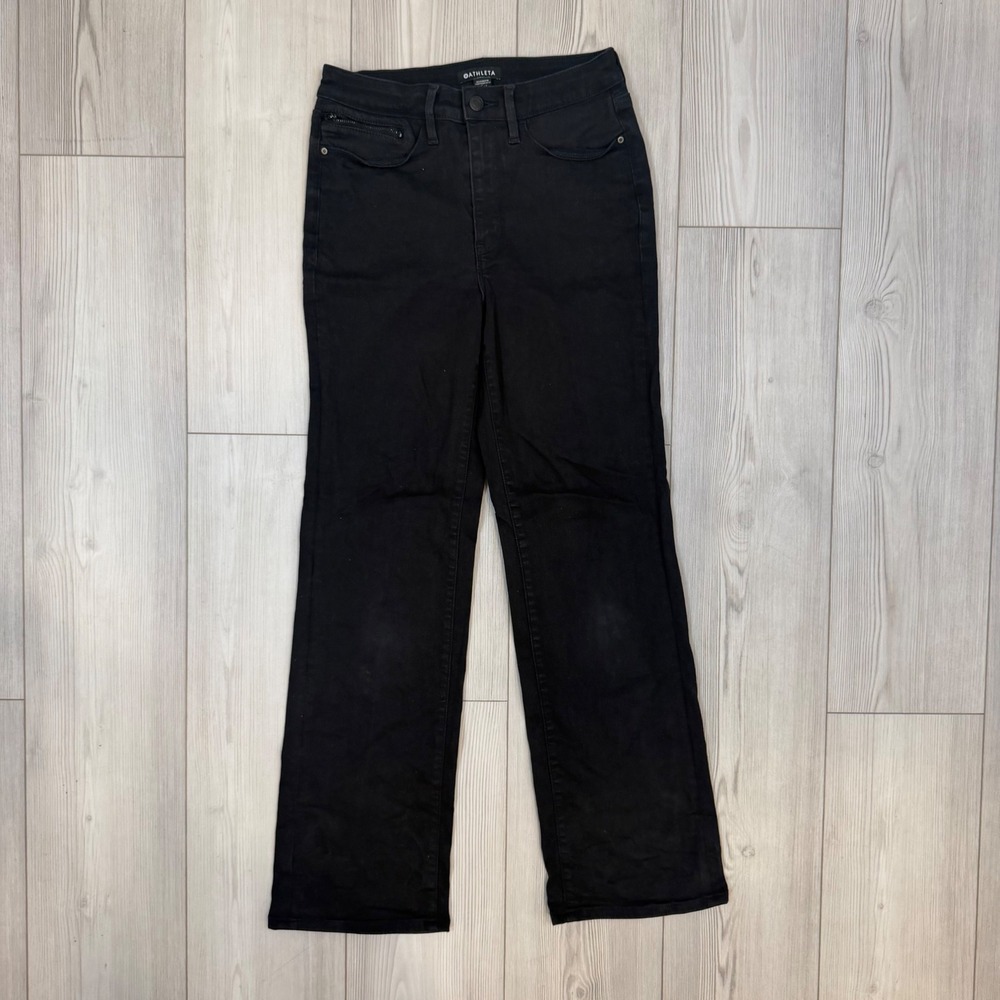 Athleta Flex Kick Flare Black Jeans Womens 4 Tall 882711 High Rise Stretch